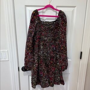 GAP Kids Multicolor Floral Kids Puff Long Sleeve Dress Sz XXL